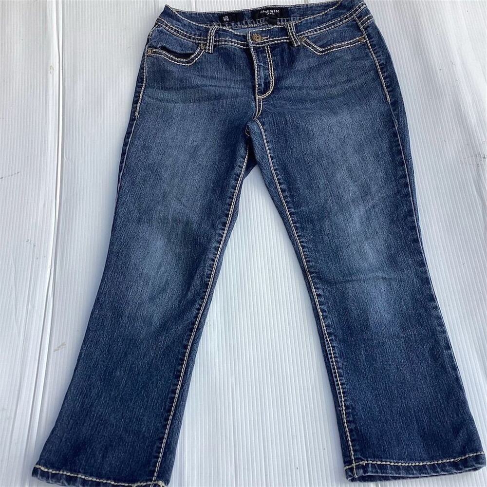 Nine West Women's Bootcut Jeans Size 6 Blue Stretch Denim 5-Pocket